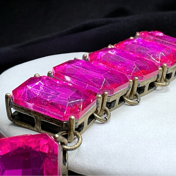 🌺Vintage Pink/Magenta GLASS Necklace - Picture 13 of 13